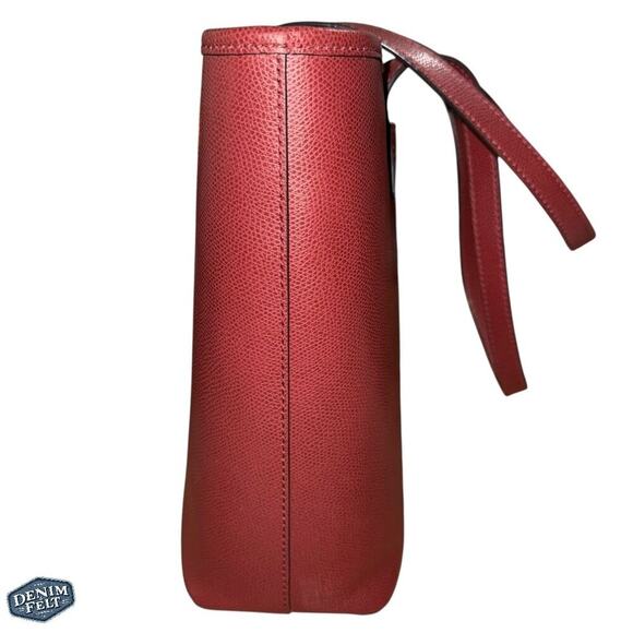 Michael by Michael Kors Maroon Cross Grain Leather Jet Set Tote/ Shoulder Purse - Picture 8 of 15